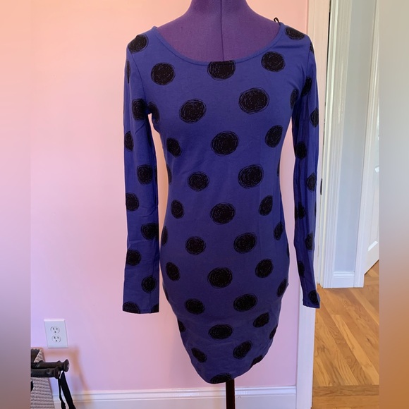 Forever 21 All Saints - Royal Blue and Black Geographic Circle Print Dress - Picture 1 of 3